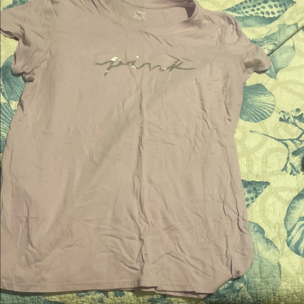 PINK Victoria's Secret lavender Fitted Polo T-Shirt